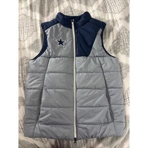 Nike NFL Dallas Cowboys Puffer Vest Full Zip Sleeveless Jacket Small‎